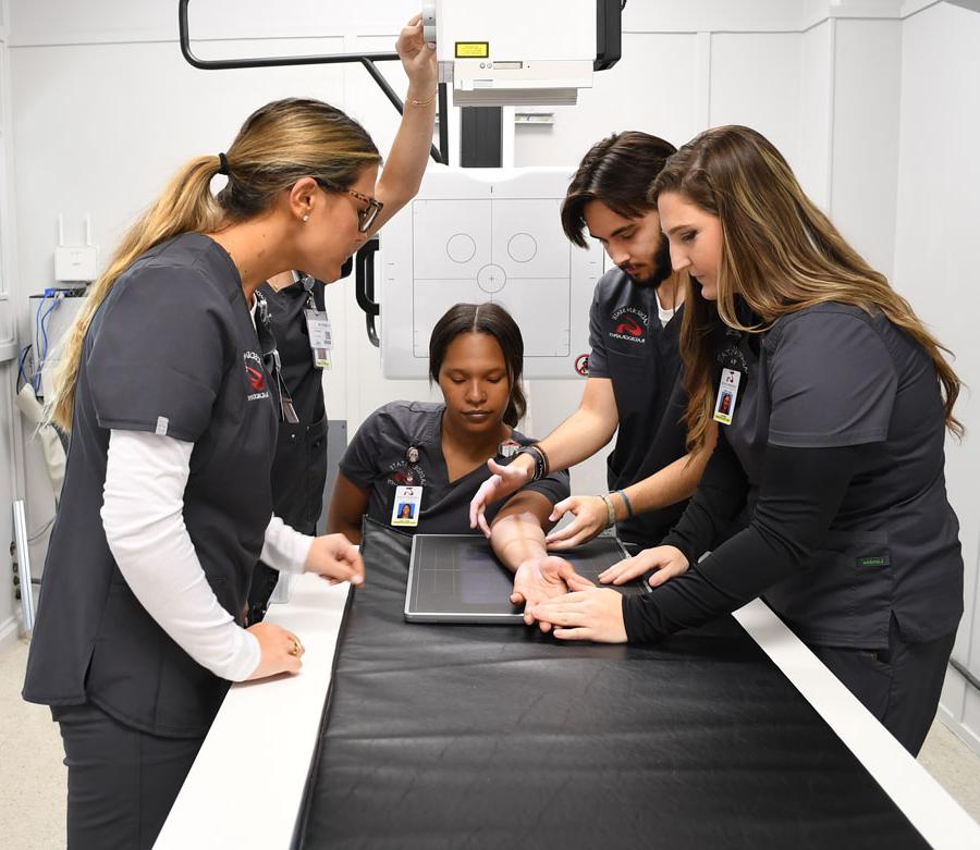 Radiography students in the lab